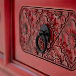 Деревянная ТВ-тумба в китайском стиле с 5-ю выдвижными ящиками Chinese TV Stand Red варинант исполнения - 4 | Loft Concept в Воронеже