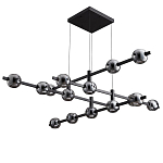 Люстра подвесная черная в сочетании с серыми стеклянными плафонами Embodiment варинант исполнения - 1 | Loft Concept в Воронеже