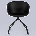 Офисное кресло из пластика с мягким сиденьем Eggshell Black варинант исполнения - 4 | Loft Concept в Воронеже