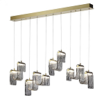 Подвесной светильник линейный с плафонами волнистой формы из фактурного стекла Big Wave варинант исполнения - 3 | Loft Concept в Воронеже