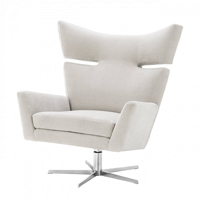 Кресло Eichholtz Swivel Chair Eduardo Никель Молочный Кресло Eichholtz Swivel Chair Eduardo Никель Молочный в Воронеже | Loft Concept