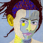 Картина с вышивкой Портрет wall panel People with the yellow ear 2 варинант исполнения - 2 | Loft Concept в Воронеже