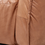 Трехместный диван с кожаной обивкой коричневый Coste Leather Sofa варинант исполнения - 7 | Loft Concept в Воронеже