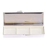 Таблетница карманная прямоугольная с 3-мя отделениями с зеркалом и накладкой из натурального камня Содалит Silver Stone Pillboxes варинант исполнения - 2 | Loft Concept в Воронеже