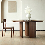 Стол обеденный круглый с двойной столешницей Walnut Wood Table варинант исполнения - 9 | Loft Concept в Воронеже