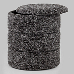 Пуф Three Gray в ткани букле серого цвета варинант исполнения - 2 | Loft Concept в Воронеже