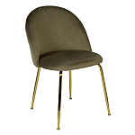Стул велюровый хаки на золотистых металлических ножках Vendramin Chair варинант исполнения - 2 | Loft Concept в Воронеже