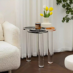 Дизайнерский журнальный стол с фигурной столешницей на 3-х прозрачных ножках Rahakif варинант исполнения - 4 | Loft Concept в Воронеже