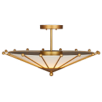 Потолочный светильник в форме конуса с каркасом золотого цвета и тканевым абажуром Inspiration in Light варинант исполнения - 3 | Loft Concept в Воронеже