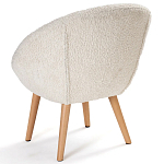 Кресло на деревянных ножках с обивкой из ткани букле Aldo Boucle Armchair варинант исполнения - 4 | Loft Concept в Воронеже
