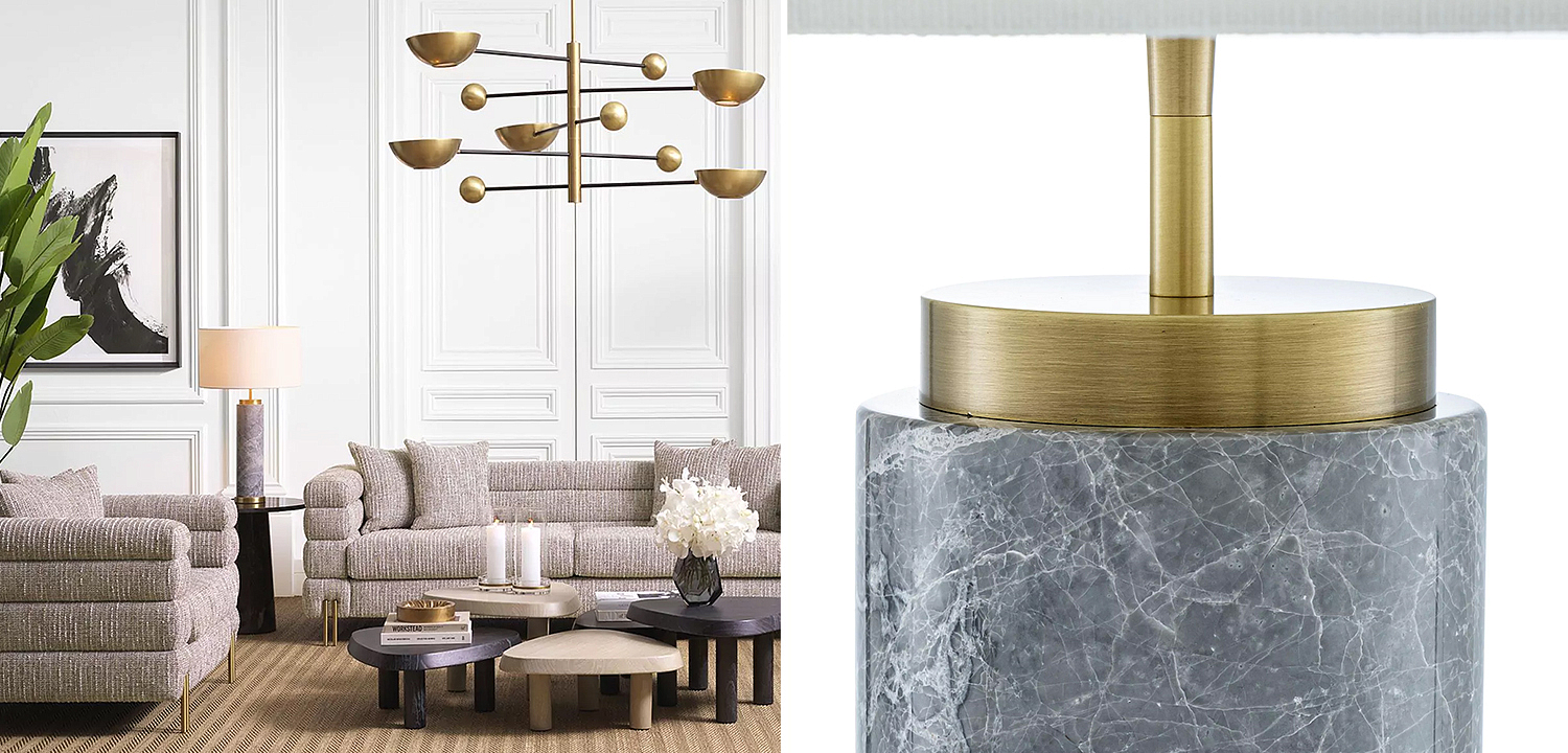 Настольная лампа Eichholtz Table Lamp Lxry Grey Marble Настольная лампа Eichholtz Table Lamp Lxry Grey Marble - Loft-Concept в Воронеже