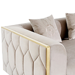 Диван двухместный  бежевый с золотым каркасом Bertrude варинант исполнения - 2 | Loft Concept в Воронеже