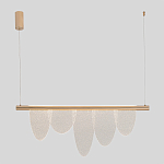 Люстра подвесная с пятью прозрачными элементами в форме лепестков и золотистым металлическим основанием DALI Tonin Casa варинант исполнения - 3 | Loft Concept в Воронеже