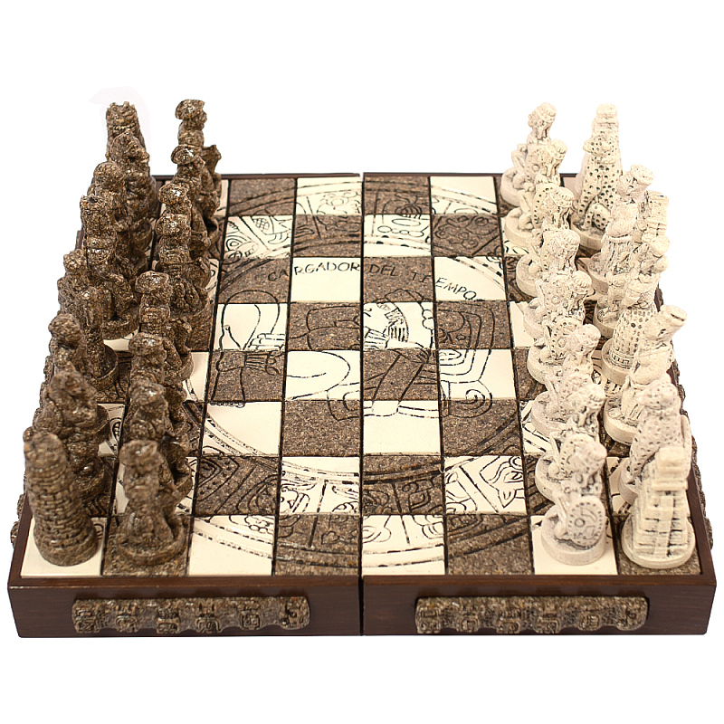 Шахматы из камня Cargador del Tiempo Chess Мексика ручная работа Коричневый Бежевый Шахматы из камня Cargador del Tiempo Chess Мексика ручная работа Коричневый Бежевый в Воронеже | Loft Concept