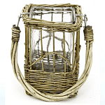 Кашпо стеклянное в плетёной корзине Argo варинант исполнения - 1 | Loft Concept в Воронеже