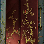 Обои с вышивкой ручной работы Fyodor Original colourway on Merlot linen варинант исполнения - 3 | Loft Concept в Воронеже