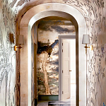 Обои ручная роспись Bamboo River Blossom Original colourway on Deep Rich Gold gilded paper with pearlescent antiquing варинант исполнения - 2 | Loft Concept в Воронеже