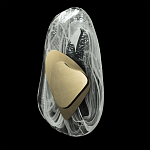 Бра овальное из стекла с золотым элементом Flow Texture  варинант исполнения - 6 | Loft Concept в Воронеже