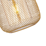 Подвесной светильник со стеклянным плафоном цилиндрической формы и металлической сеткой Metal Mesh Gold варинант исполнения - 4 | Loft Concept в Воронеже