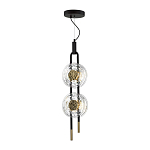 Подвесной светильник с черным основанием и золотистым декором Bruno Duo варинант исполнения - 2 | Loft Concept в Воронеже