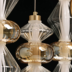 Люстра с плафонами из прозрачного и янтарного стекла в виде шаров и ромбов Gabriel Scott Luna варинант исполнения - 11 | Loft Concept в Воронеже