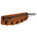 Вешалка настенная с металлической полкой и 5-ю черными крючками Noble Branches варинант исполнения - 1 | Loft Concept в Воронеже