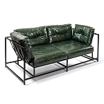 Диван Лофт Натуральная Винтажная кожа Зеленый Two Seat Encounter Leather Sofa варинант исполнения - 3 | Loft Concept в Воронеже
