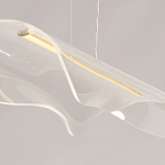 Люстра линейная с прозрачным волнообразным плафоном Wave Line варинант исполнения - 9 | Loft Concept в Воронеже