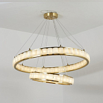 Люстра с 2-мя кольцами из натурального камня с регулируемыми плафонами Durability of Stone варинант исполнения - 3 | Loft Concept в Воронеже