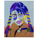 Картина с вышивкой Портрет wall panel People with the yellow ear 3 варинант исполнения - 3 | Loft Concept в Воронеже