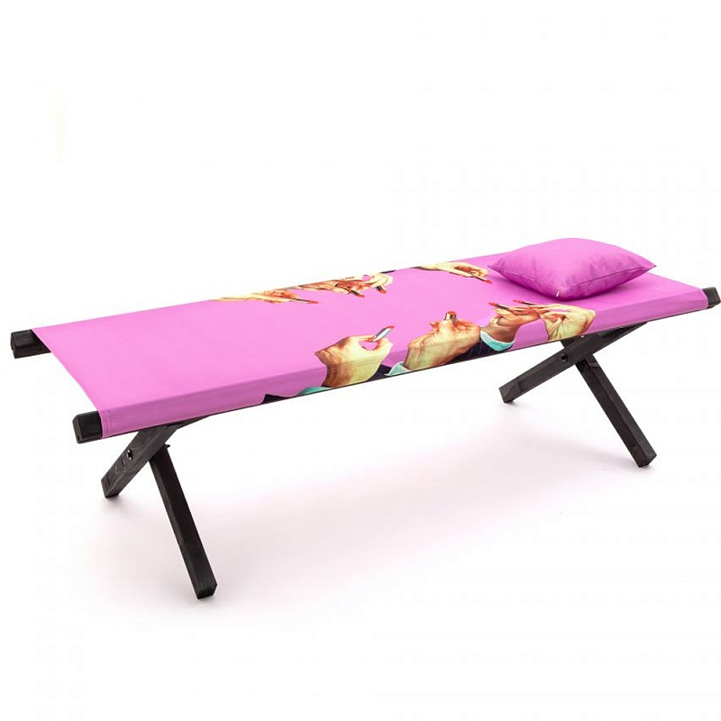 Шезлонг Seletti Poolbed Lipstick Pink Розовый Черный в Воронеже | Loft Concept 