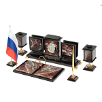 Настольный письменный набор из креноида и змеевика на бронзовых ножках Marble Accessory варинант исполнения - 2 | Loft Concept в Воронеже