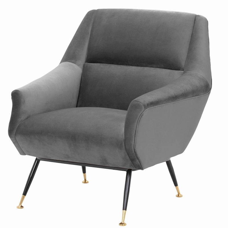 Кресло Eichholtz Chair Exile Grey Серый Латунь Черный Кресло Eichholtz Chair Exile Grey Серый Латунь Черный в Воронеже | Loft Concept