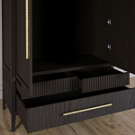 Шкаф платяной Primo с выдвижными ящиками шпон Темный орех варинант исполнения - 5 | Loft Concept в Воронеже