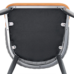 Стул оранжевый с высокой спинкой из искуственной кожи на серых металлических ножках Enigma Orange варинант исполнения - 5 | Loft Concept в Воронеже