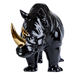 Статуэтка черный носорог с золотыми рогами Golden Horned Black Rhino варинант исполнения - 2 | Loft Concept в Воронеже
