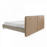 Кровать двуспальная серая с изголовьем из экокожи и ткани Modern Look варинант исполнения - 2 | Loft Concept в Воронеже