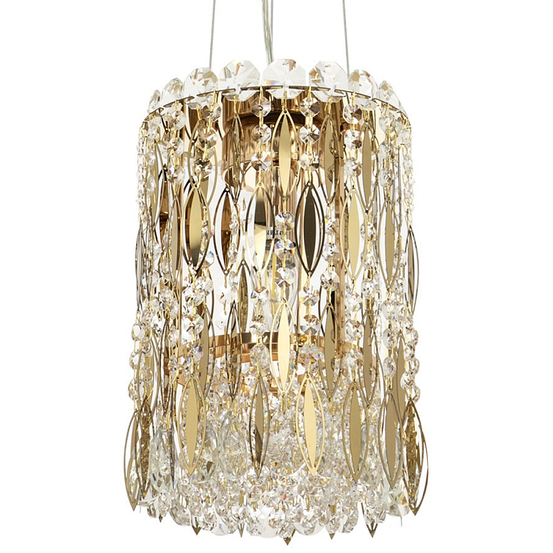 Подвесной светильник с металлическими и хрустальными подвесками Bonnay Crystal Hanging Lamp Прозрачное Стекло Золотой Подвесной светильник с металлическими и хрустальными подвесками Bonnay Crystal Hanging Lamp Прозрачное Стекло Золотой в Воронеже | Loft Concept