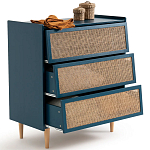 Комод с 3-мя ящиками из ротанга Blais Deep Blue Wicker Furniture варинант исполнения - 4 | Loft Concept в Воронеже
