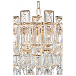 Круглая люстра с хрустальными подвесками на золотистом каркасе Gorgeous Crystal Light варинант исполнения - 5 | Loft Concept в Воронеже