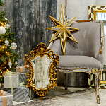 Зеркало настенное в ажурной раме золотого цвета с эффектом старины Classic Ornament Mirror варинант исполнения - 2 | Loft Concept в Воронеже