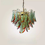 Люстра стеклянная с зелеными лепестками Green Leaf Fall варинант исполнения - 3 | Loft Concept в Воронеже