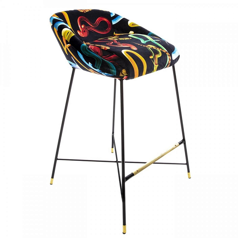 Барный стул Seletti High Stool Snakes Черный Мульти в Воронеже | Loft Concept 