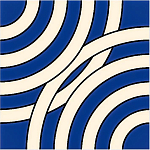 Дизайнерская плитка с узором Круги синяя варинант исполнения - 2 | Loft Concept в Воронеже