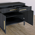 Буфет Primo с двумя ящиками и двумя фасадами Черный дуб варинант исполнения - 5 | Loft Concept в Воронеже