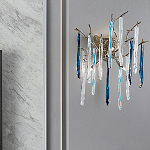 Бра с ветвистым каркасом из металла и подвесками из стекла Droplet Chandelier варинант исполнения - 1 | Loft Concept в Воронеже