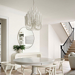 Люстра белая с несколькими ярусами деревянных палочек Bright Wooden Chandelier варинант исполнения - 6 | Loft Concept в Воронеже