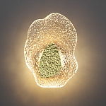 Бра с рельефным волнообразным стеклянным плафоном и вставкой из мрамора Liquid Stone варинант исполнения - 4 | Loft Concept в Воронеже