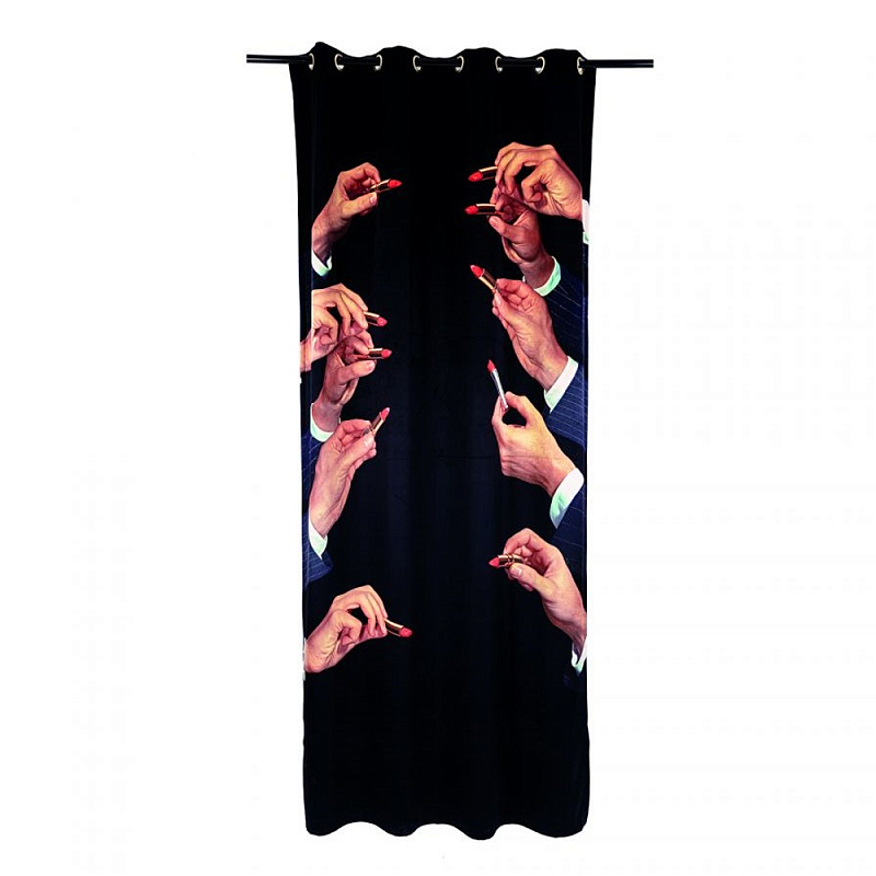 Штора Seletti Lipstick Black Черный Мульти Штора Seletti Lipstick Black Черный Мульти в Воронеже | Loft Concept