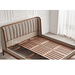 Кровать двуспальная с мягким изголовьем Moon Walnut Bed варинант исполнения - 9 | Loft Concept в Воронеже